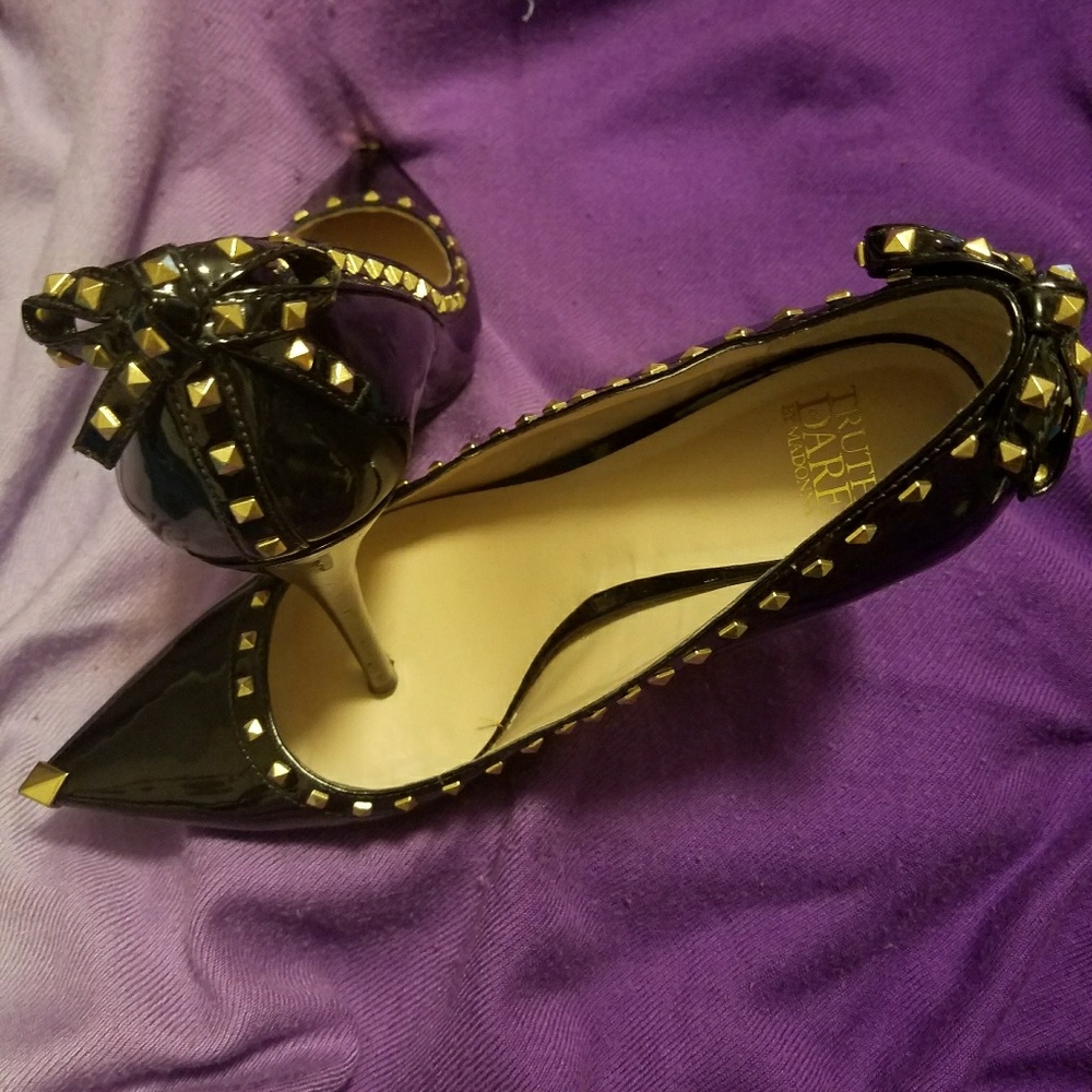 Truth or Dare By Madonna gold studded pumps